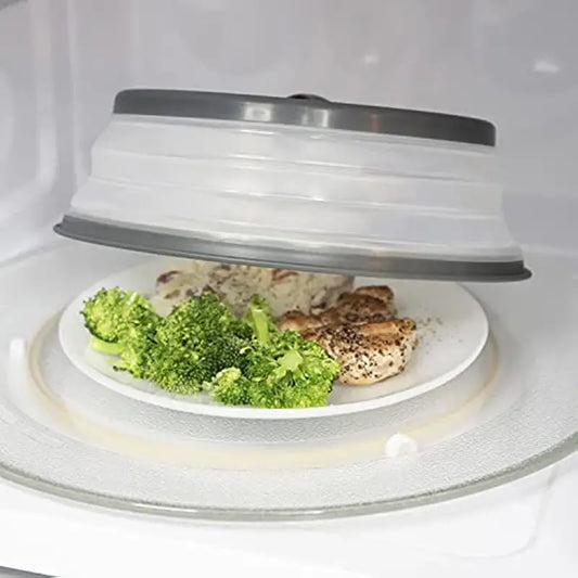 Vented Collapsible Microwave Cover - Splatter Guard & Colander